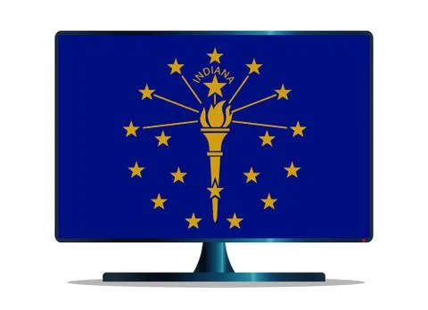 Indiana Flag TV Stock Illustration