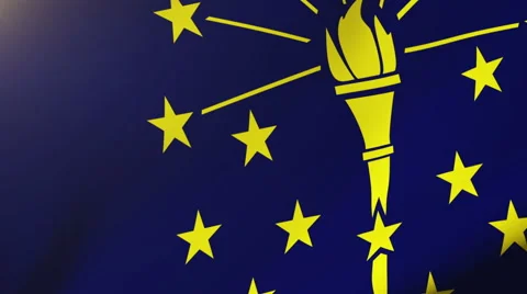 Indiana flag waving in the wind. Looping sun rises style.  Animation loop Stock Footage 48164373
