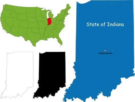 Indiana map Stock Illustration