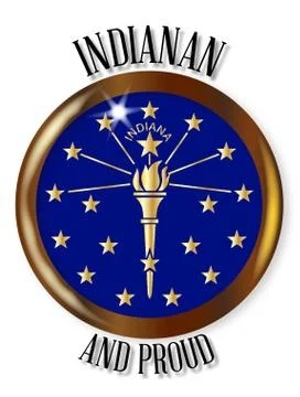 Indiana Proud Flag Button Illustrazione stock