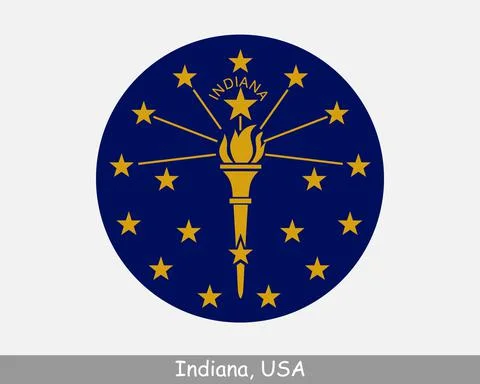 Indiana Round Flag Stock Illustration