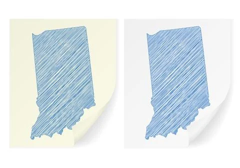Indiana scribble map 스톡 일러스트