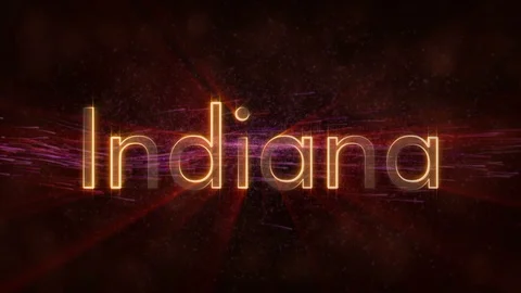 Indiana - Shiny looping state name text animation Stock-Footage 99575570