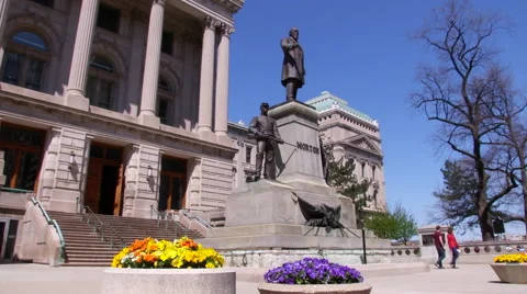 Indiana State Capitol Exterior 3 Stock Footage