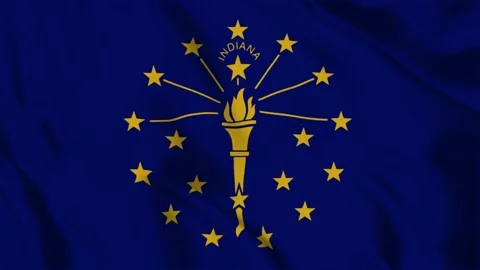 Indiana State Flag Loop 4K Stock Footage 243874171