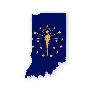 Indiana State Flag Map Illustrazione stock