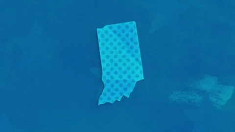 Indiana State Map with Blue Dotted Texture Video stock 347279951