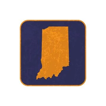 Indiana state map square with grunge texture. Vector illustration. 스톡 일러스트