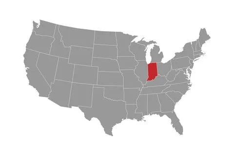 Indiana state map. Vector illustration. Stock Illustration