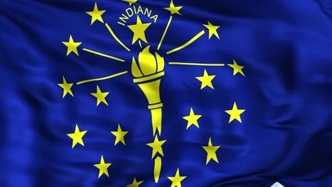 Indiana State Waving Flag Background Stock Footage 204138528