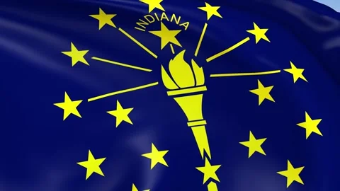 Indiana State Waving Flag Background Loop Stock Footage 317846374