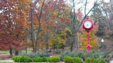 Indiana University Clock in Fall Stock Footage 53336937
