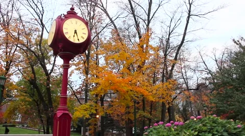 Indiana University Clock Stock Footage 53336992