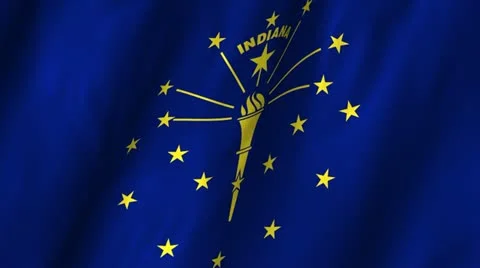 Indiana Waving Flag Stock Footage 12289719