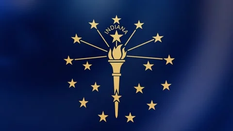 Indiana Waving flag Stock Footage 297498337