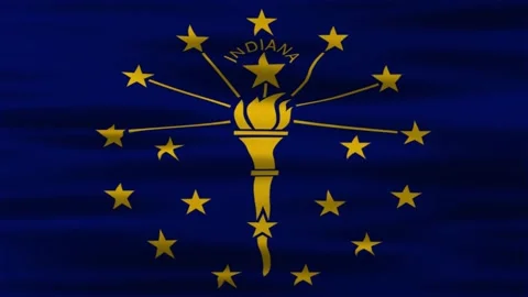 Indiana waving flag Stock Footage 312485213