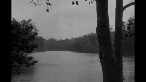 INDIANAPOLIS - 1916 - A view of the White River Bridge as seen from the Stock Footage 308102697