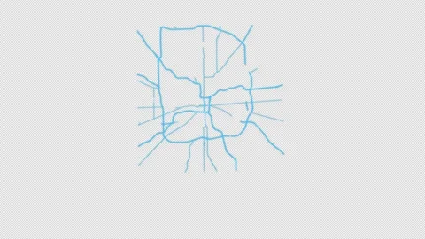 Indianapolis City Line Map Self Drawing Animated Overlay, Alpha 4K 스톡 동영상 340287101