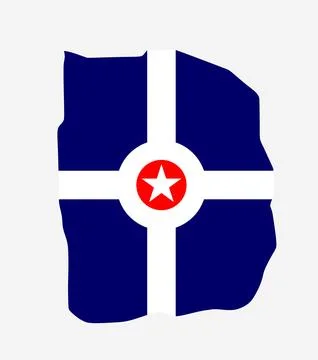 Indianapolis city map flag vector silhouette illustration Ilustração Stock
