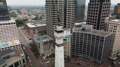 Indianapolis drone circle Stock Footage 310912553