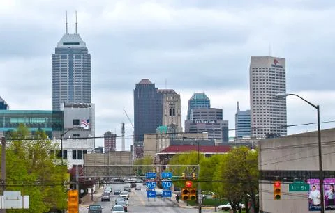 Indianapolis. image of downtown indianapolis, indiana in spring Stock Photos
