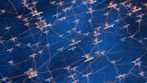 Indianapolis map big data visualization. Futuristic map infographic of city in 스톡 일러스트