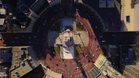 Indianapolis Monument Circle Drone Shot Stock Footage 234632801