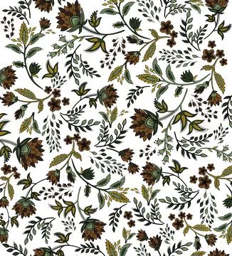 Indian,Paisley,Seamless,Pattern,On,White,Background Stock Illustration