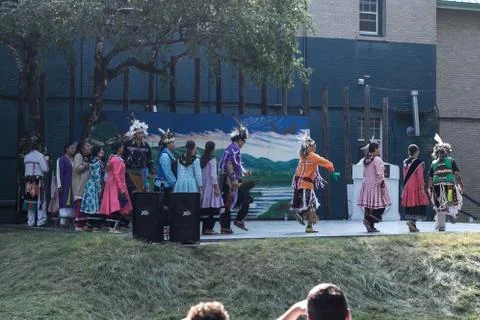 Indians dancing native Stock Photos