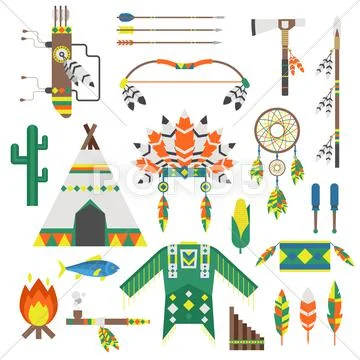 Indians icon temple ornament and indians icons element vector Stock Illustration