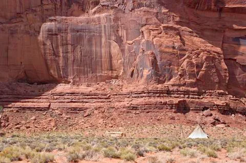 Indians tent in the Monument Valley Stock Photos