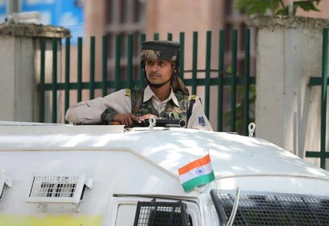 India's Independence Day function in Srinagar - 15 Aug 2019 Stock Photos