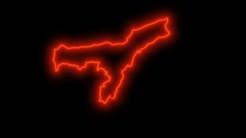 Indias Northeast dynamic Assam State Map animation Stock Footage 325321737
