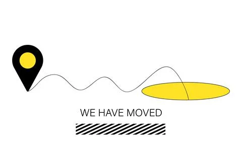 Indicated Place on the Map. We Have Moved イラスト素材