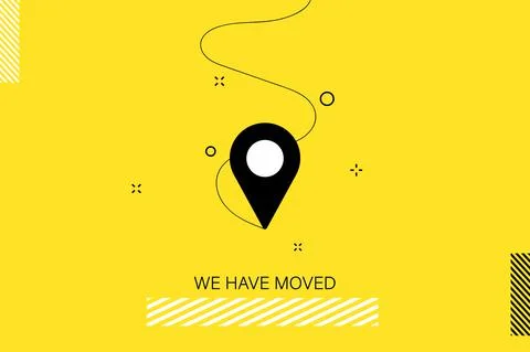 Indicated Place on the Map. We Have Moved Stock Illustration