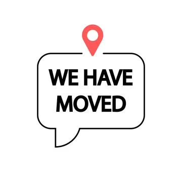Indicated Place on the Map. We Have Moved Icon Stock Illustration