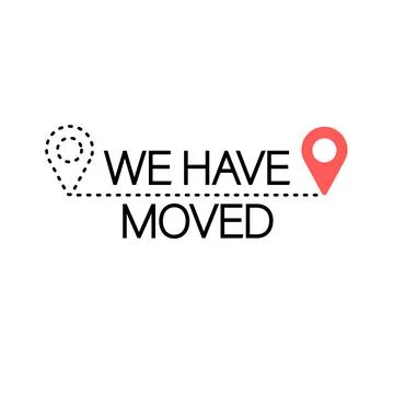 Indicated Place on the Map. We Have Moved Icon Stock Illustration