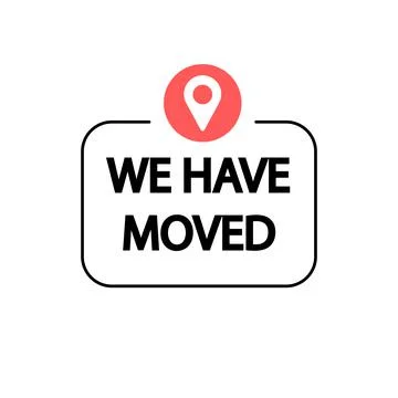 Indicated Place on the Map. We Have Moved Icon Stock Illustration
