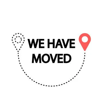 Indicated Place on the Map. We Have Moved Icon Stock Illustration