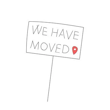 Indicated Place on the Map. We Have Moved Icon in Cartoon Style Stockillustratie