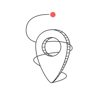 Indicated Place on the Map. We Have Moved Stock Illustration
