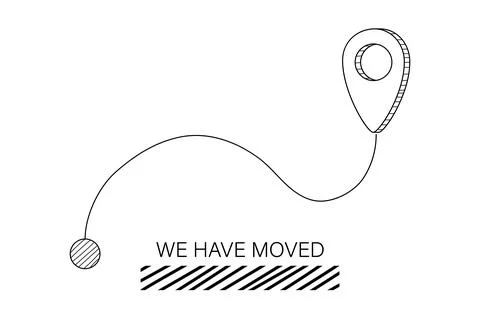 Indicated Place on the Map. We Have Moved Иллюстрация