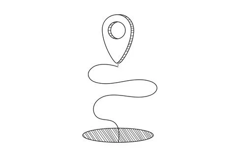 Indicated Place on the Map. We Have Moved Stock Illustration