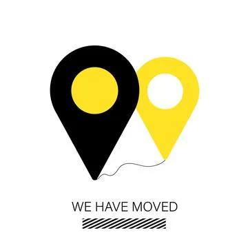 Indicated Place on the Map. We Have Moved Stock Illustration