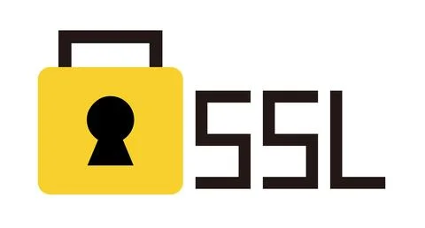 Indicates the safety of HTTPS and SSL connection status. Padlock icon and l.. Illustration