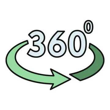 Indicating 360 degrees full circle rotation arrow icon Ilustración de archivo