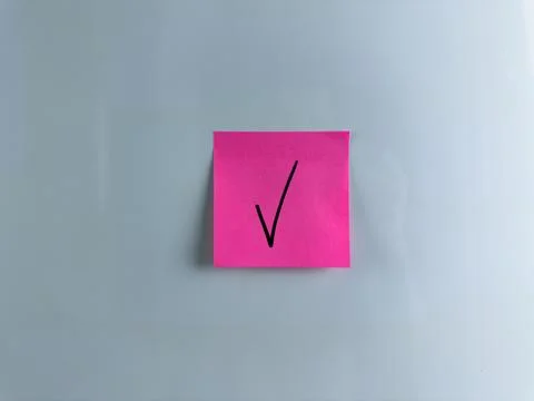Indicating an answer with check mark Stock Photos