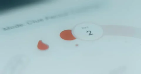 Indicating the Day 2 of menstrual cycle in health app Stock Footage 313425244