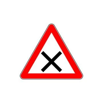 Indicating warning road sign for intersection Stock Illustration