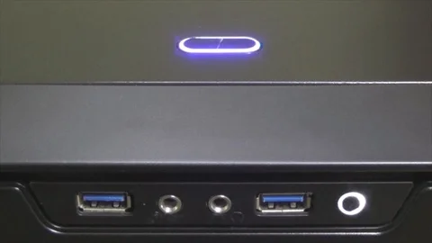 Indication LED turn on the system unit of a personal computer Video stock 115500891